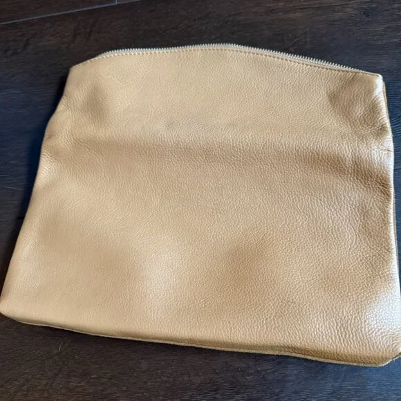 Banana Republic folding clutch in tan leather and suede - Picture 2 of 4